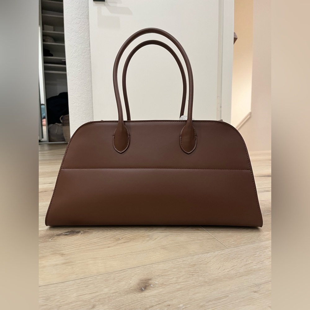 Structured Brown Tote Handbag